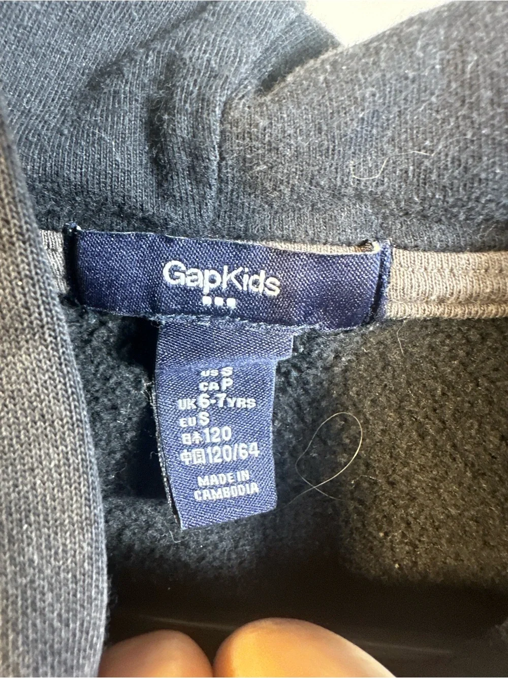 P337. GAP Charcoal Hooded Sweatshirt with Embroidered Logo